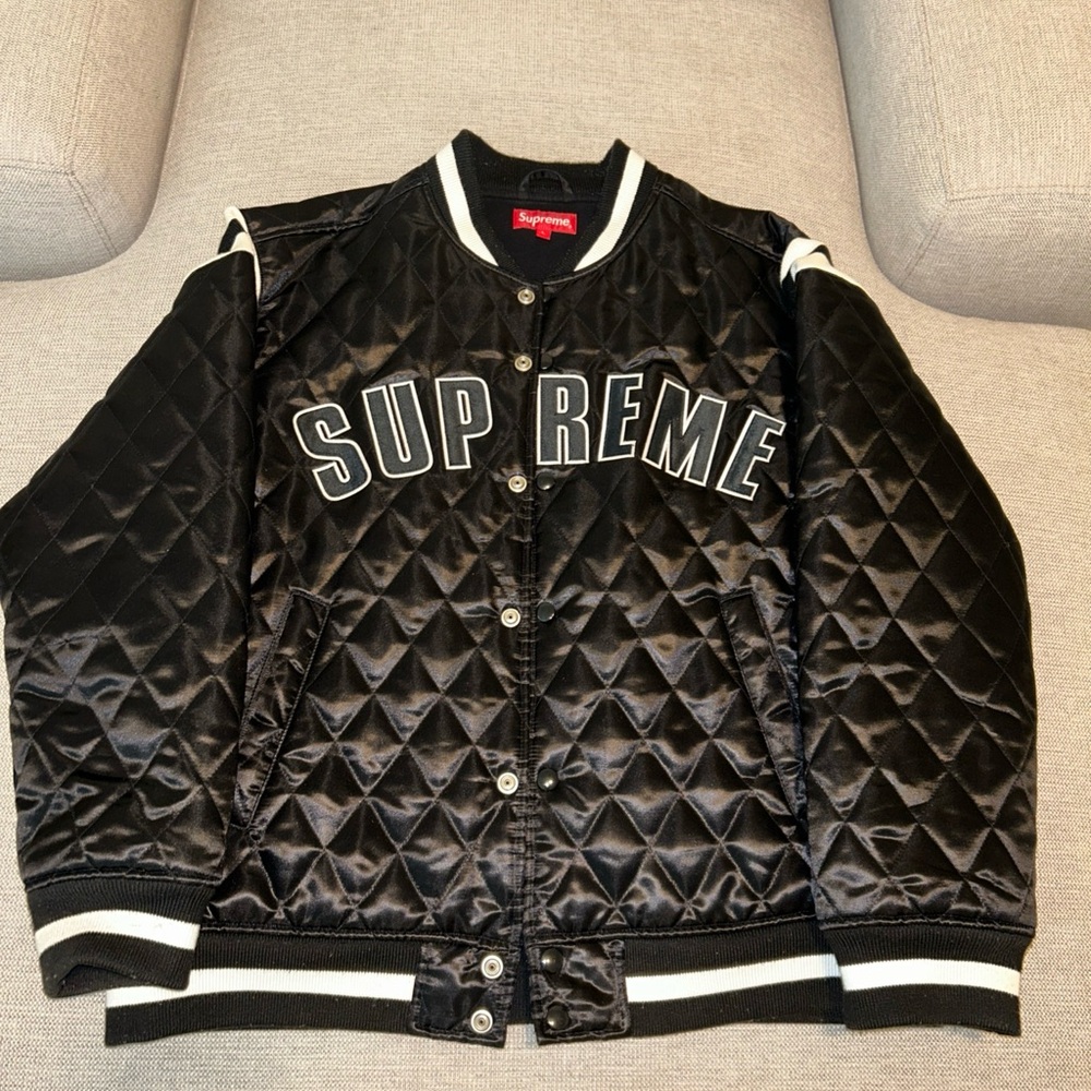 Supreme Black Quilted Bomber Jacket